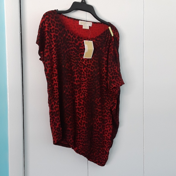 Michael Kors Top leopard print asimetric brand new gold detail on one shoulder - Picture 4 of 4